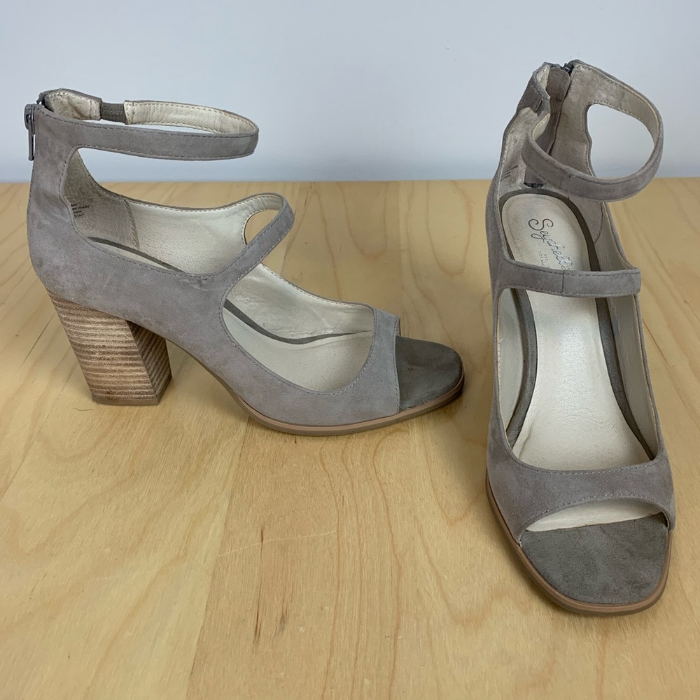 Anthropologie Seychelles Block Heel Suede Sandals - Picture 2 of 8
